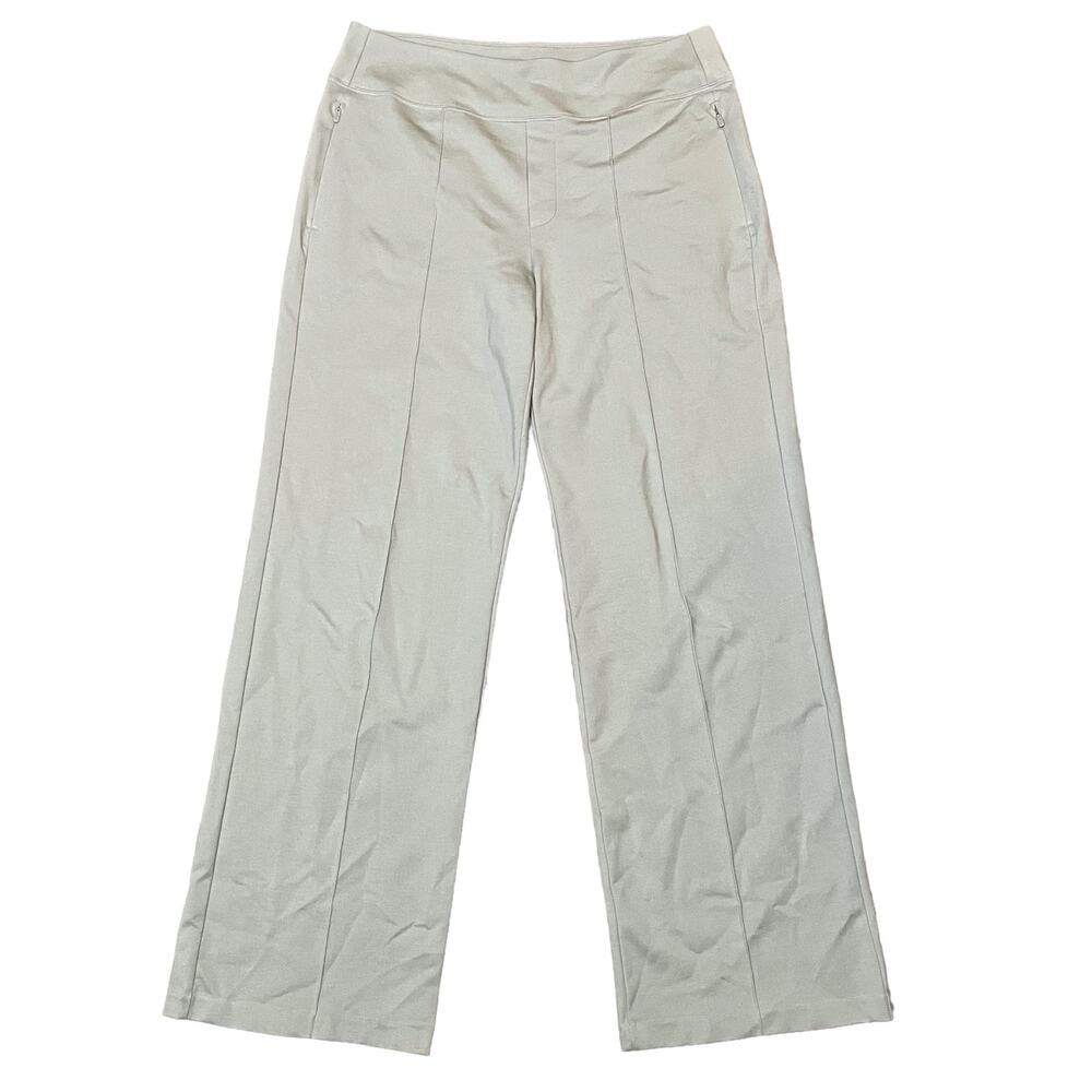 Athleta Eastbound Wide Pant Stretch Ponte Tencel "Coastal Grey" Blue Size 14
